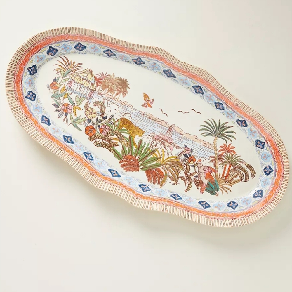 Anthropologie Vittoria Melamine Platter, NWT, multi color